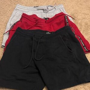 Hollister Athletic Shorts Trio - Black, Red, Gray
